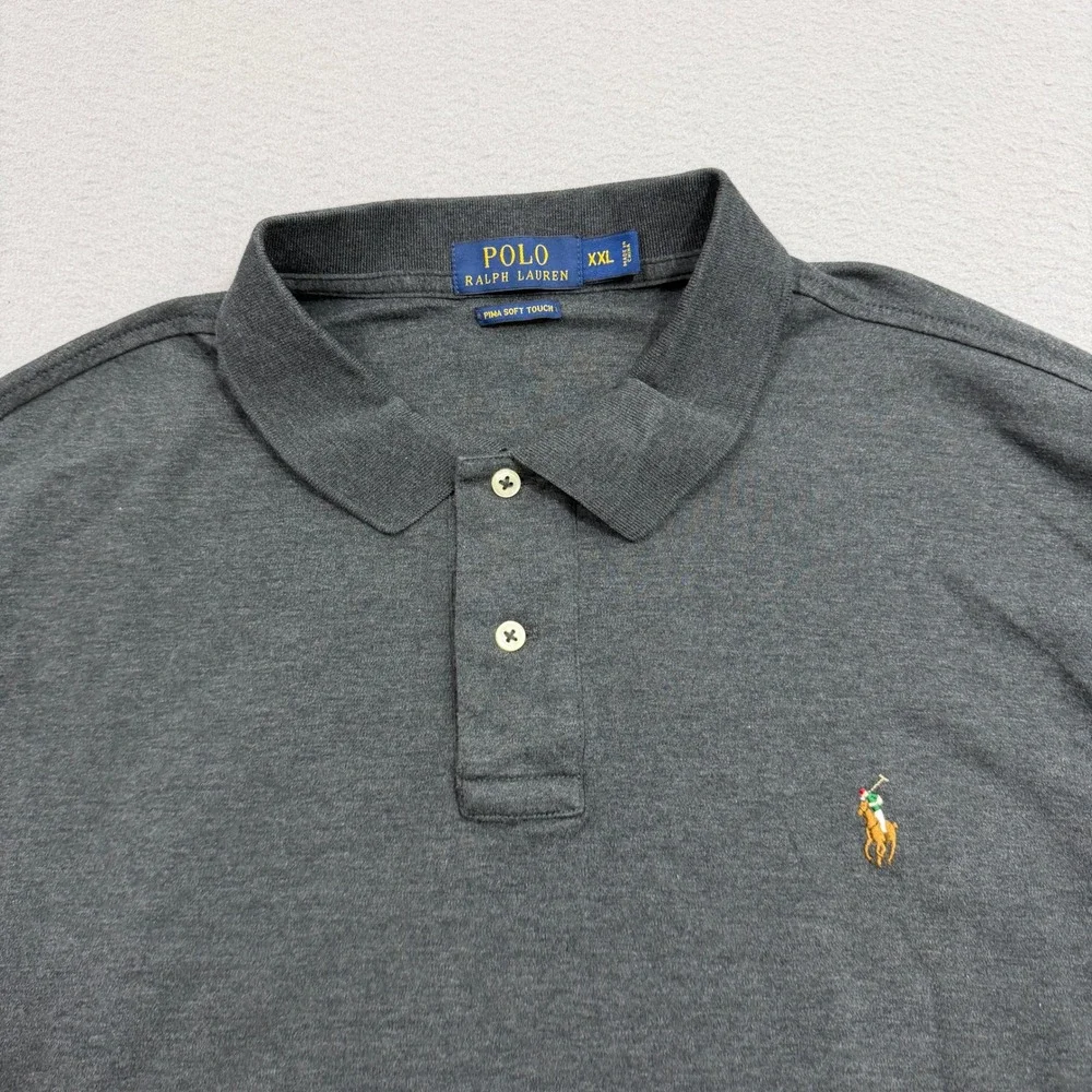 Polo Ralph Lauren Polo Mens XXL Gray Pima Soft Touch Short Sleeve Classic Pony